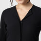 Black Crepe Cuban Collar Shirt