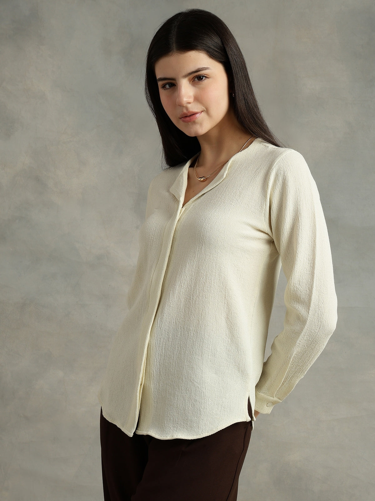 Vanilla Ice Crepe Cuban Collar Shirt