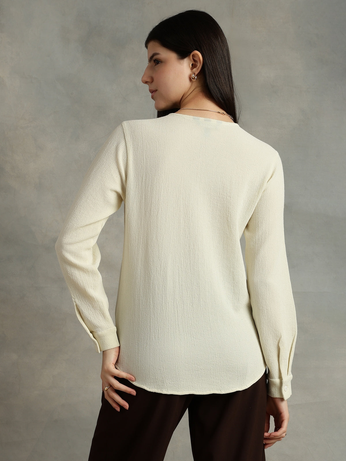 Vanilla Ice Crepe Cuban Collar Shirt