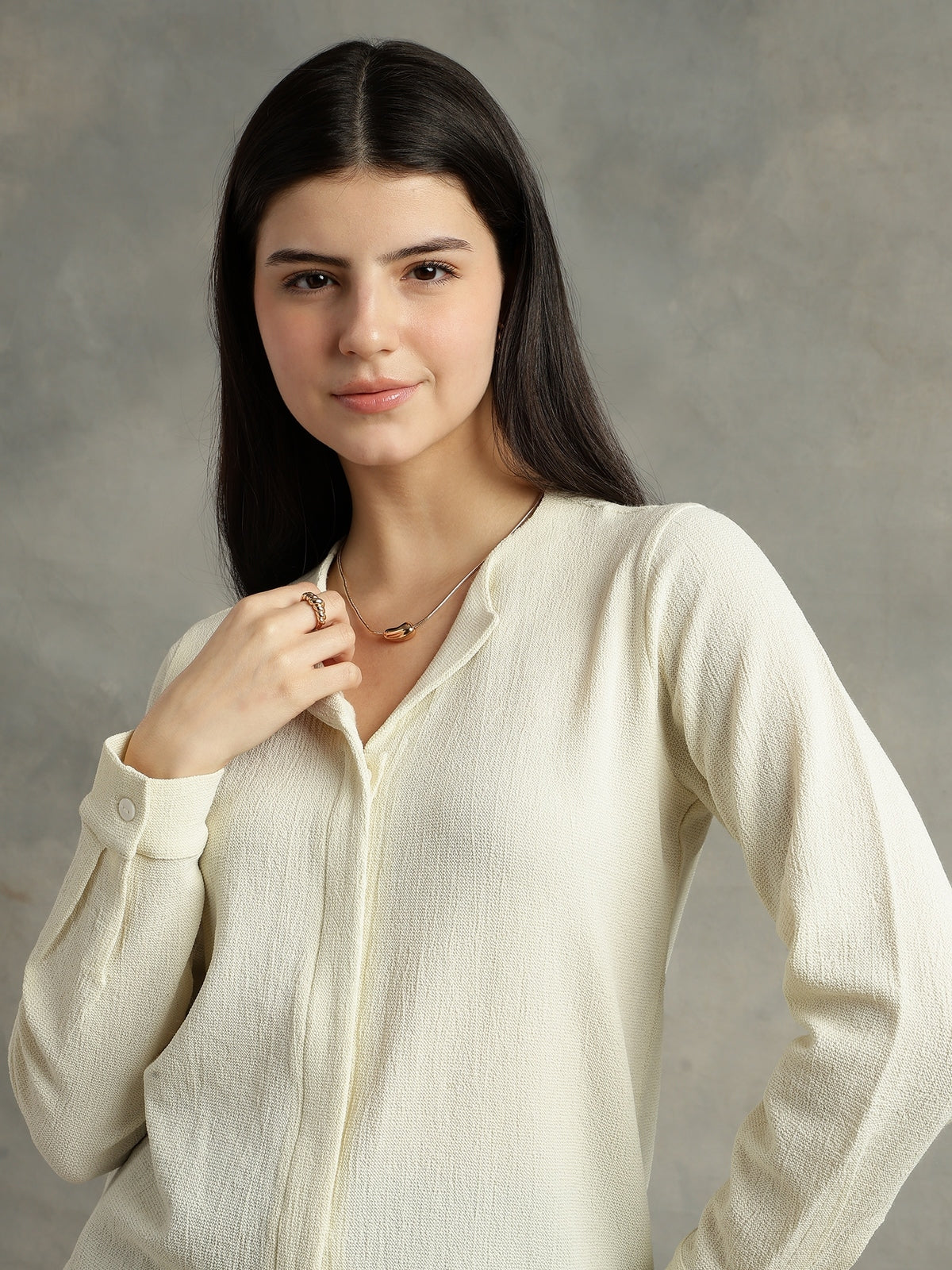 Vanilla Ice Crepe Cuban Collar Shirt