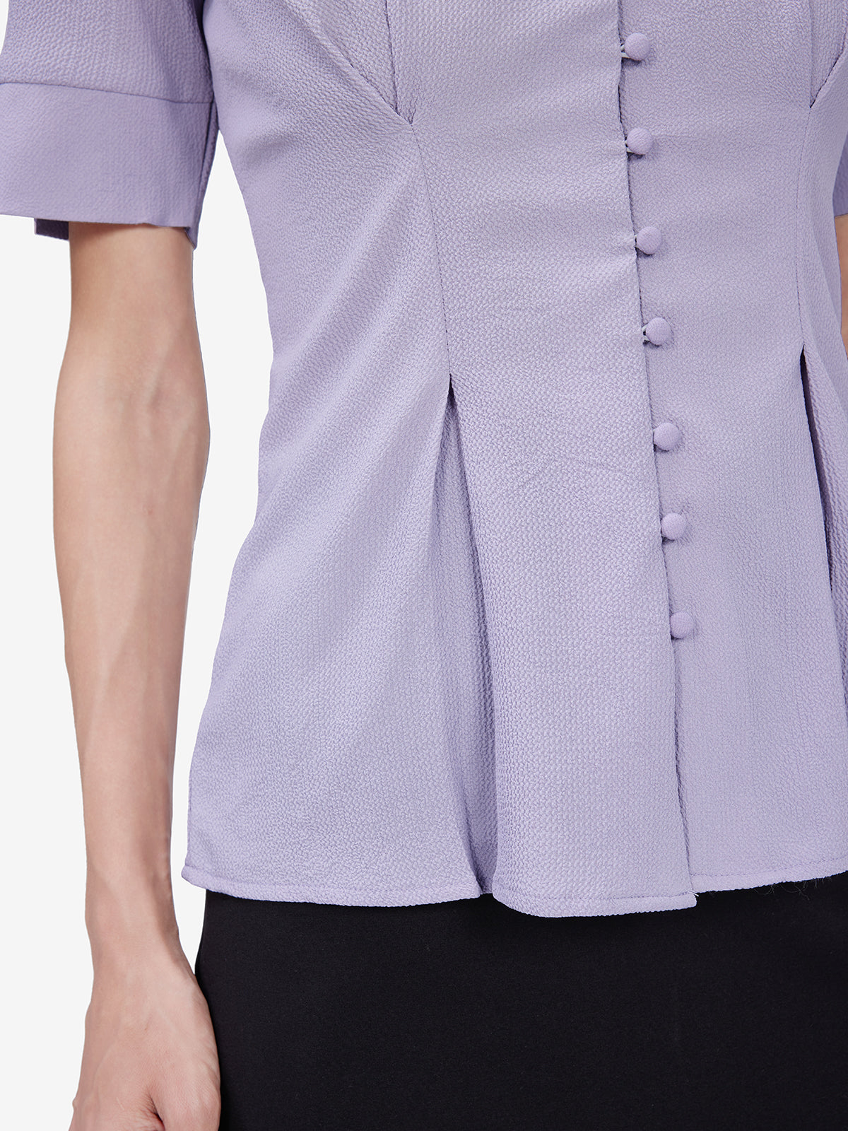 Lavender Crepe Collar Shirt