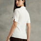 White Crepe Spread Collar Shirt