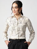 Beige Abstract Shirt