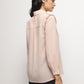 Peach Ruffle Shoulder Semi Sheer Shirt