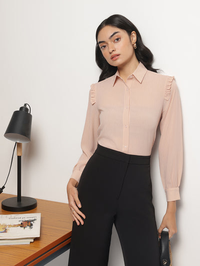 Peach Semi Sheer Shirt