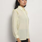 Yellow Ruffle Shoulder Semi Sheer Shirt