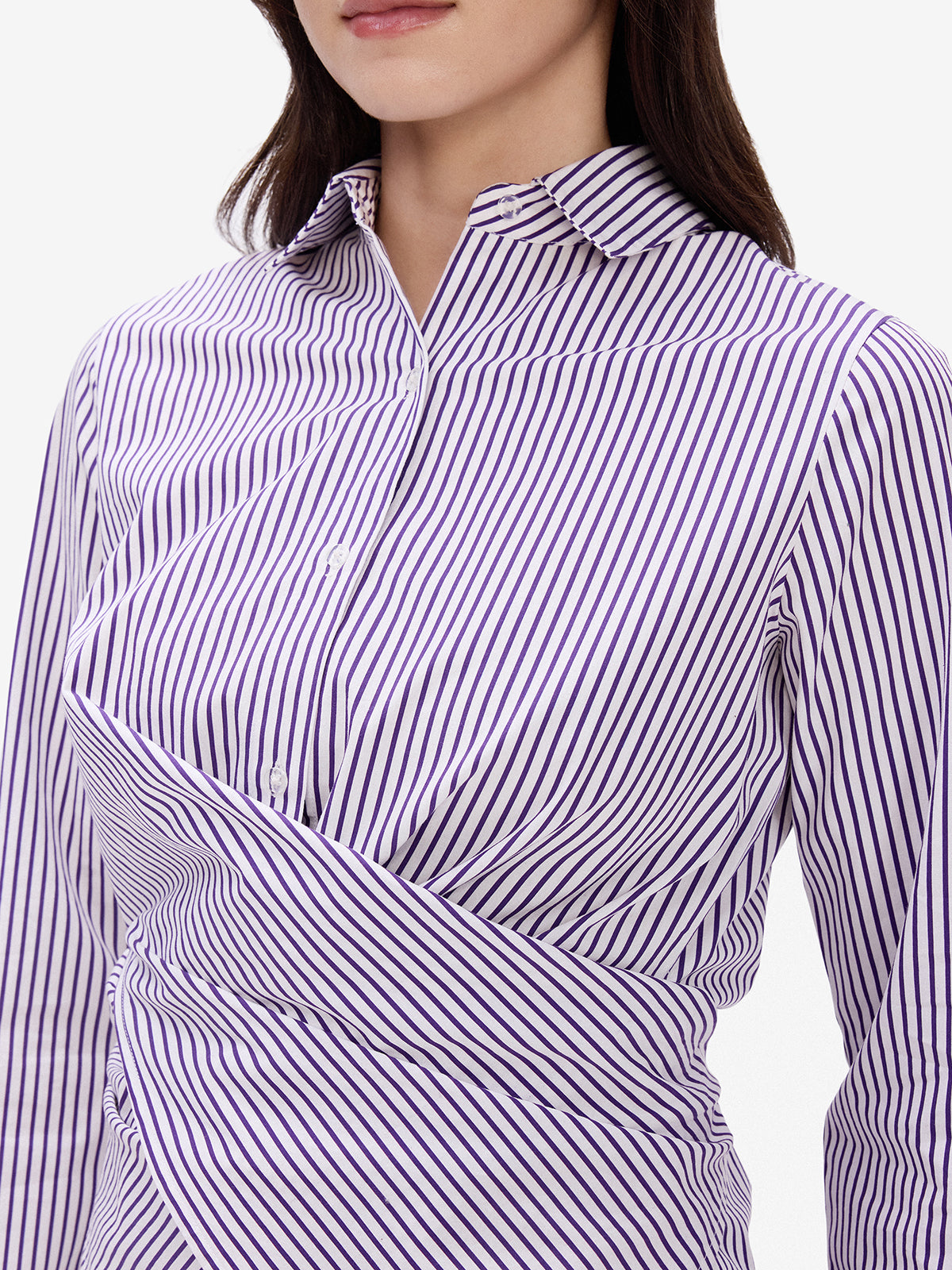 Purple & White Striped Shirt