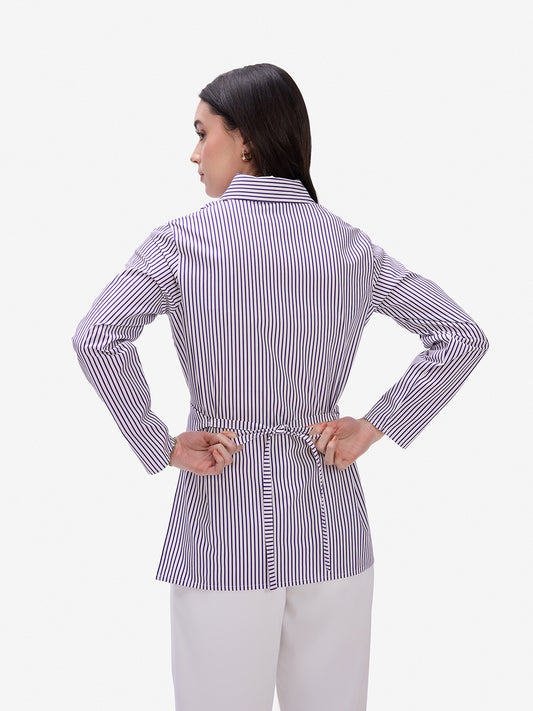 Purple & White Striped Shirt