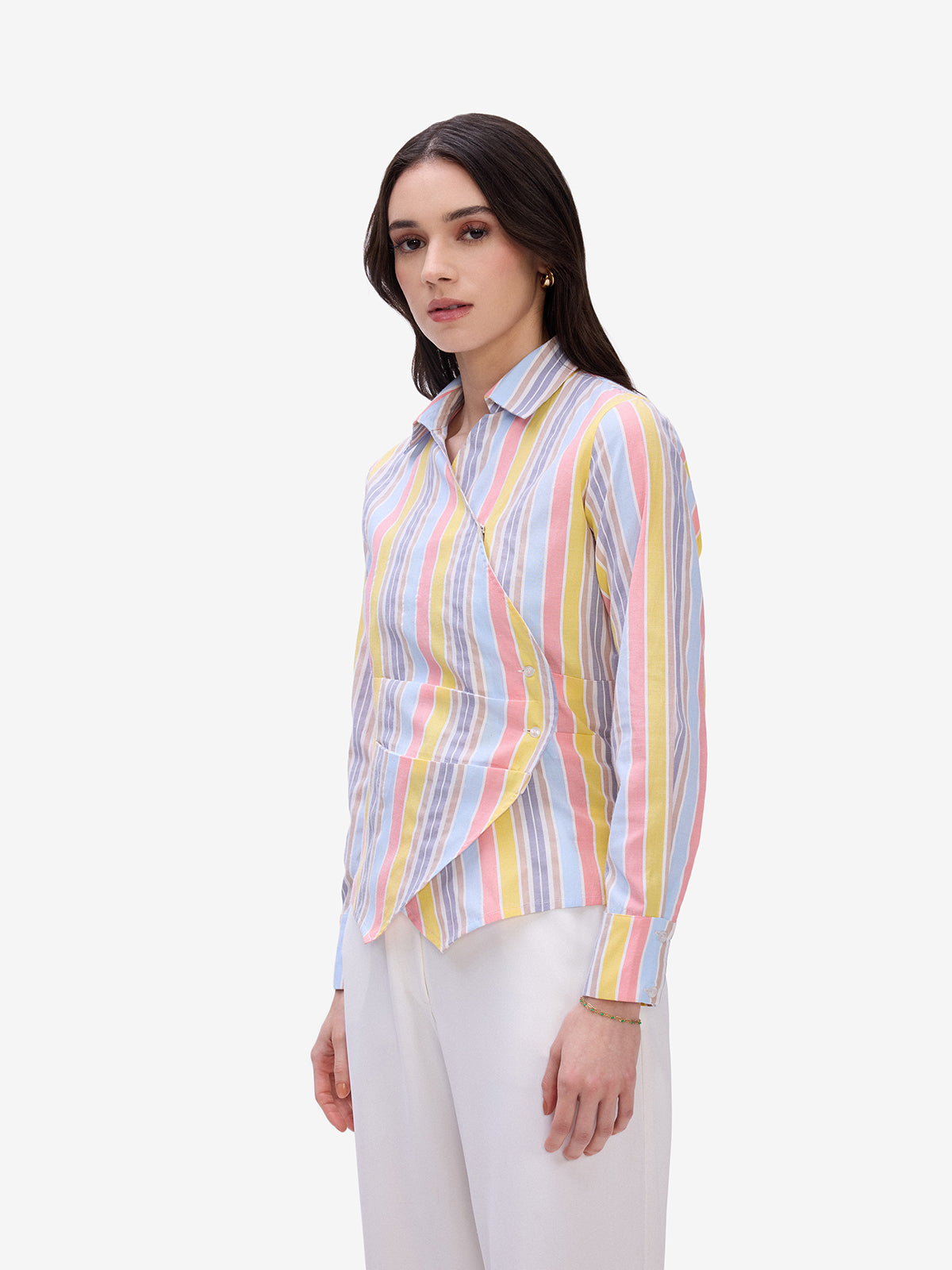 Candy Striped Wrap Shirt