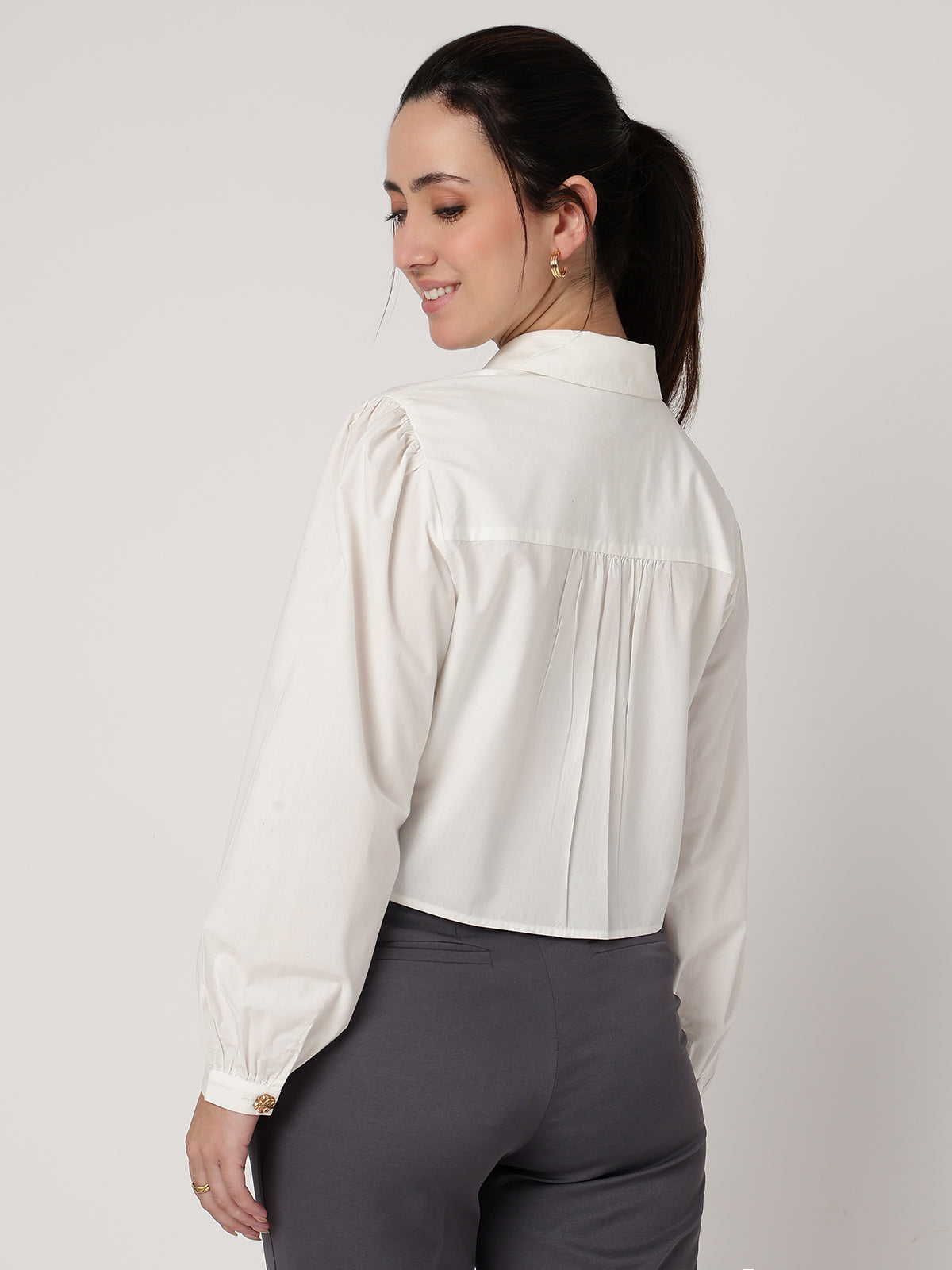 Iconic 100% Cotton Cropped Shirt