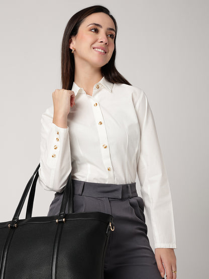Tailored Poplin White Shirt