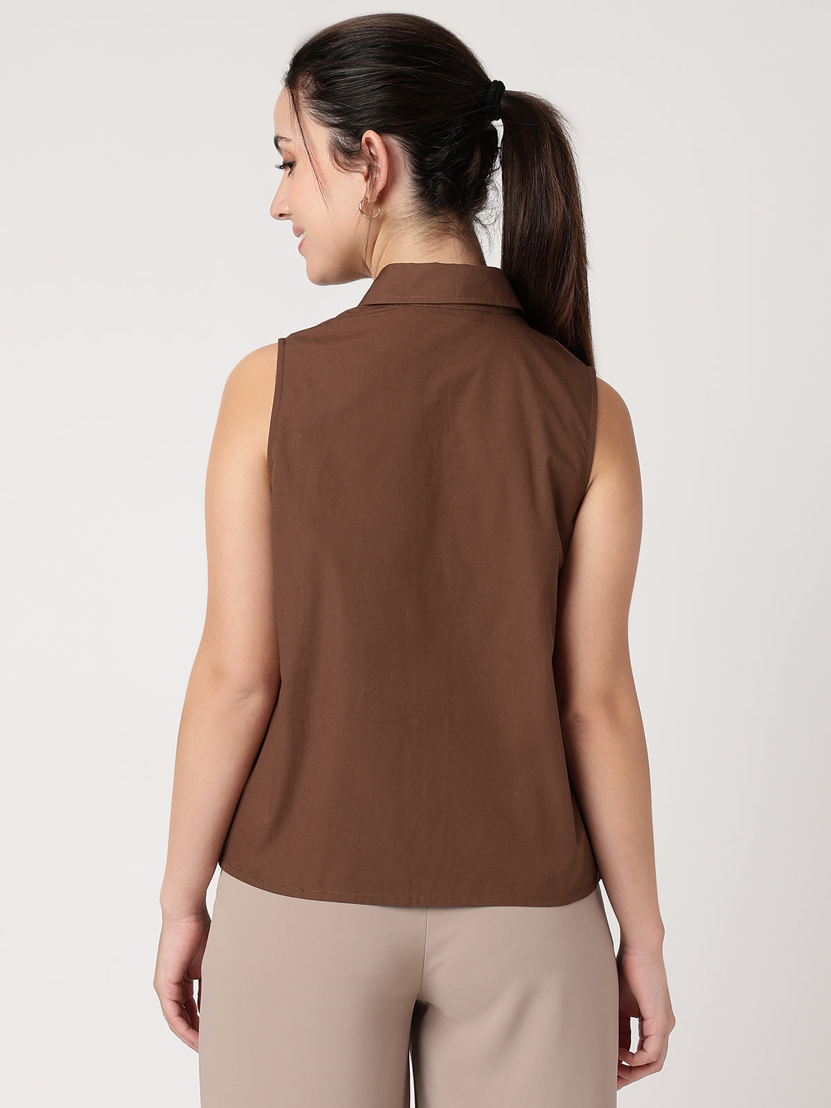 Sleeveless Smart Office Shirt