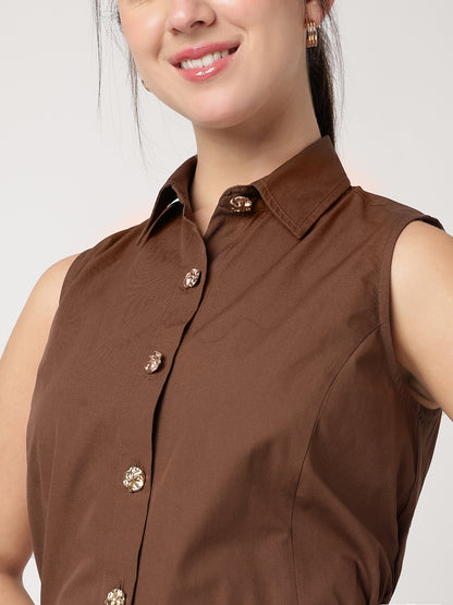 100% Cotton Statement Sleeveless Shirt