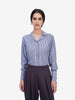 White Grey Striped Lapel Shirt