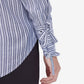White Grey Striped Lapel Shirt