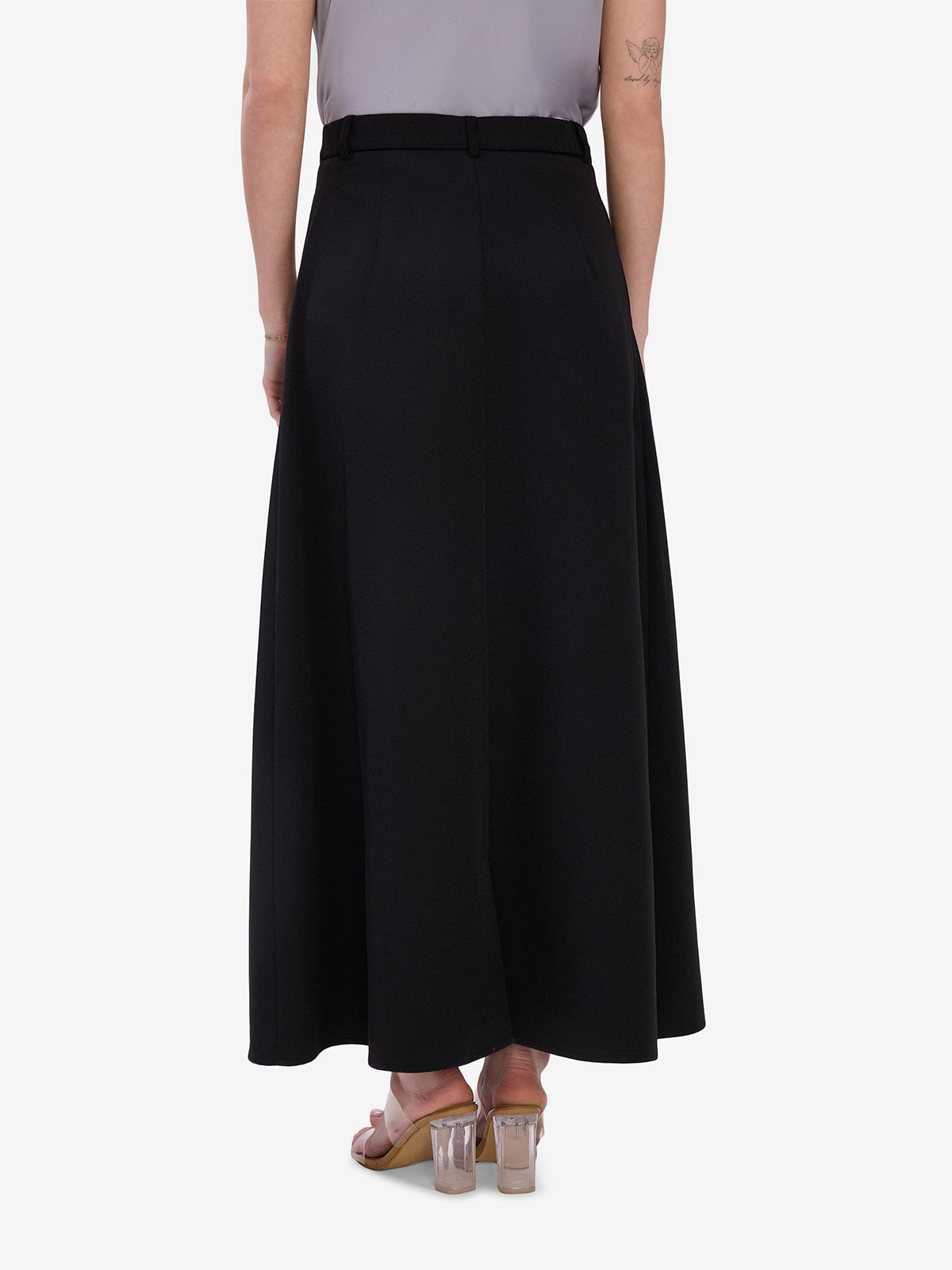 Black Overlap Skirt