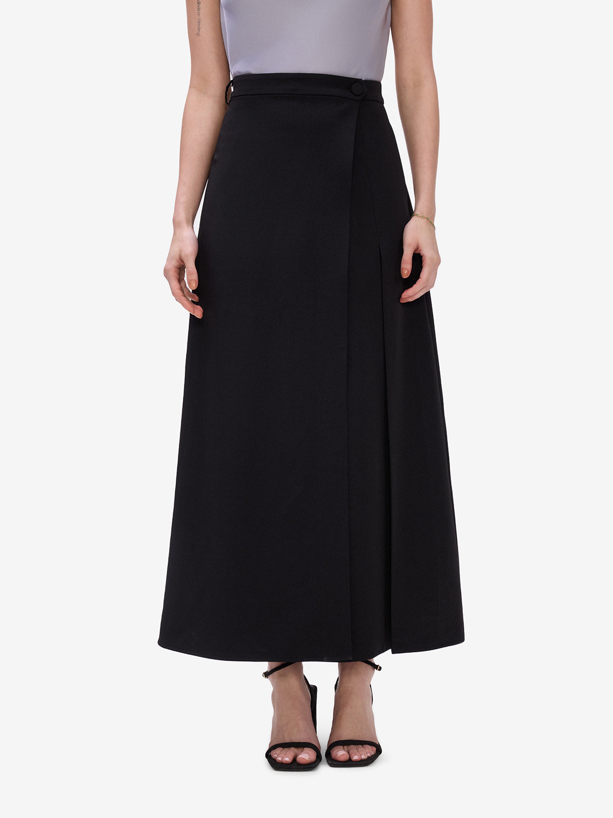 Black Overlap Skirt