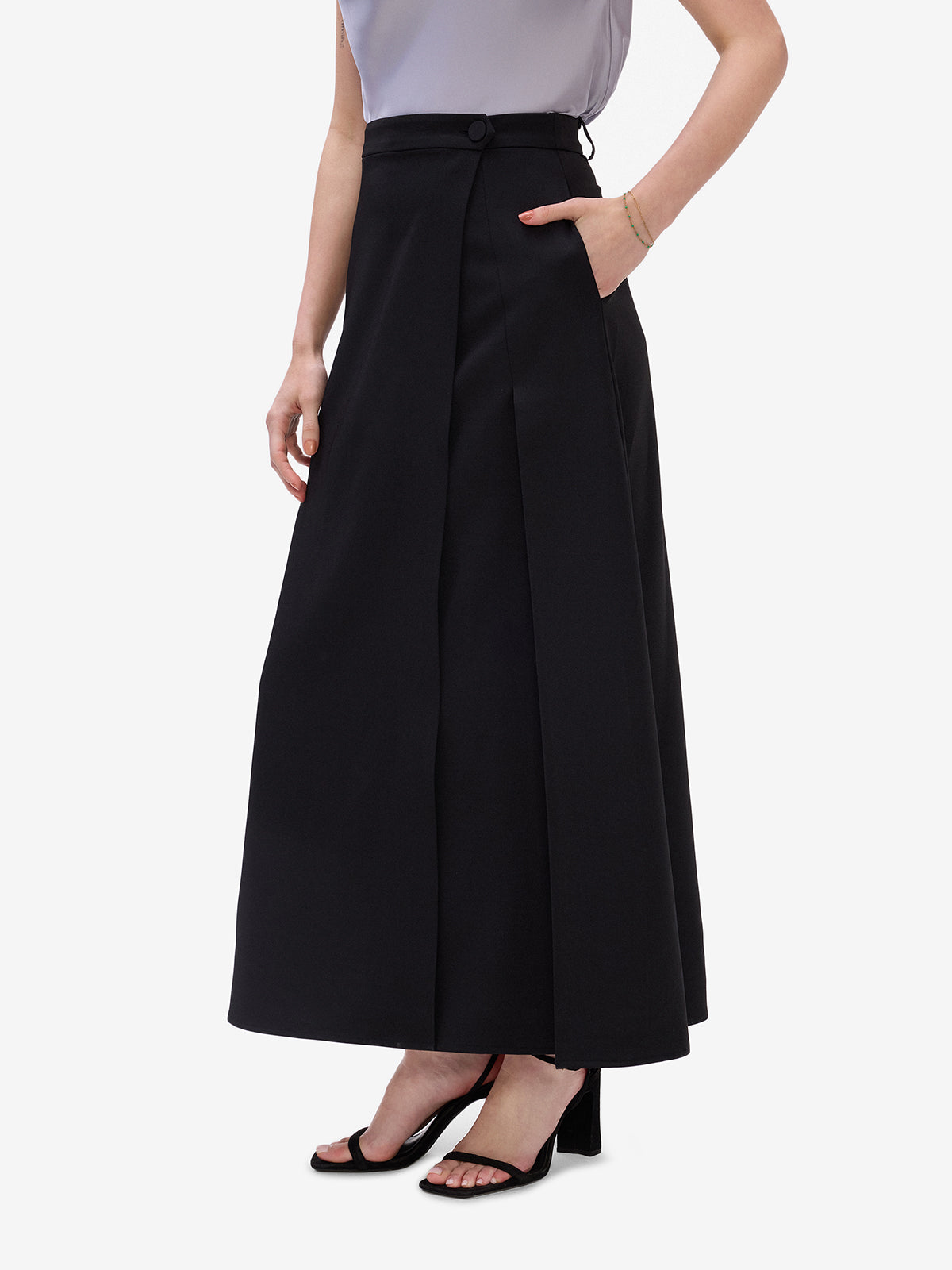 Black Overlap Skirt