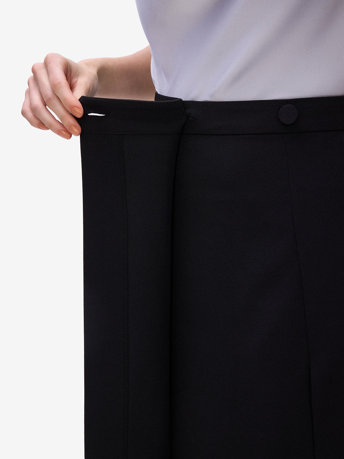 Black Overlap Skirt