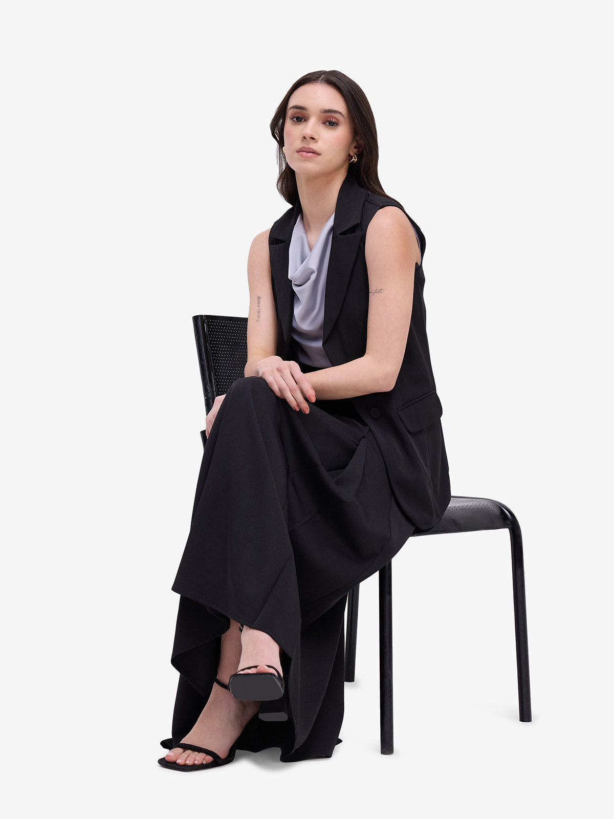 Black Overlap Skirt
