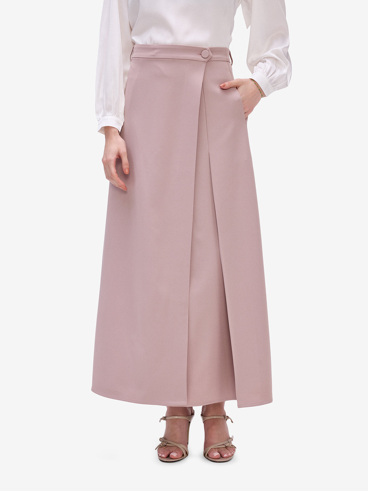 Dull Peach Overlap Skirt