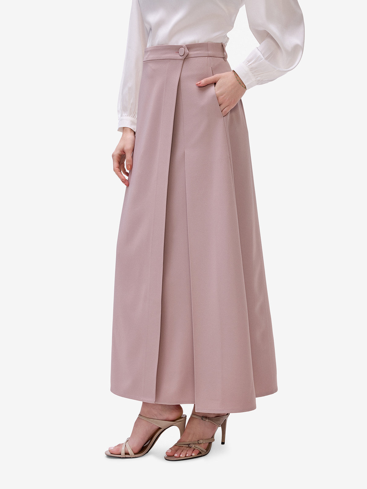 Dull Peach Overlap Skirt