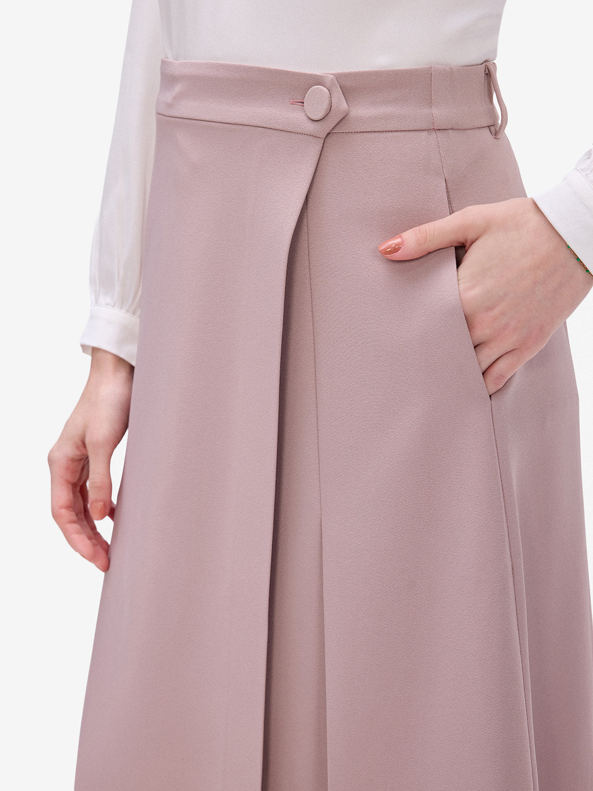 Dull Peach Overlap Skirt