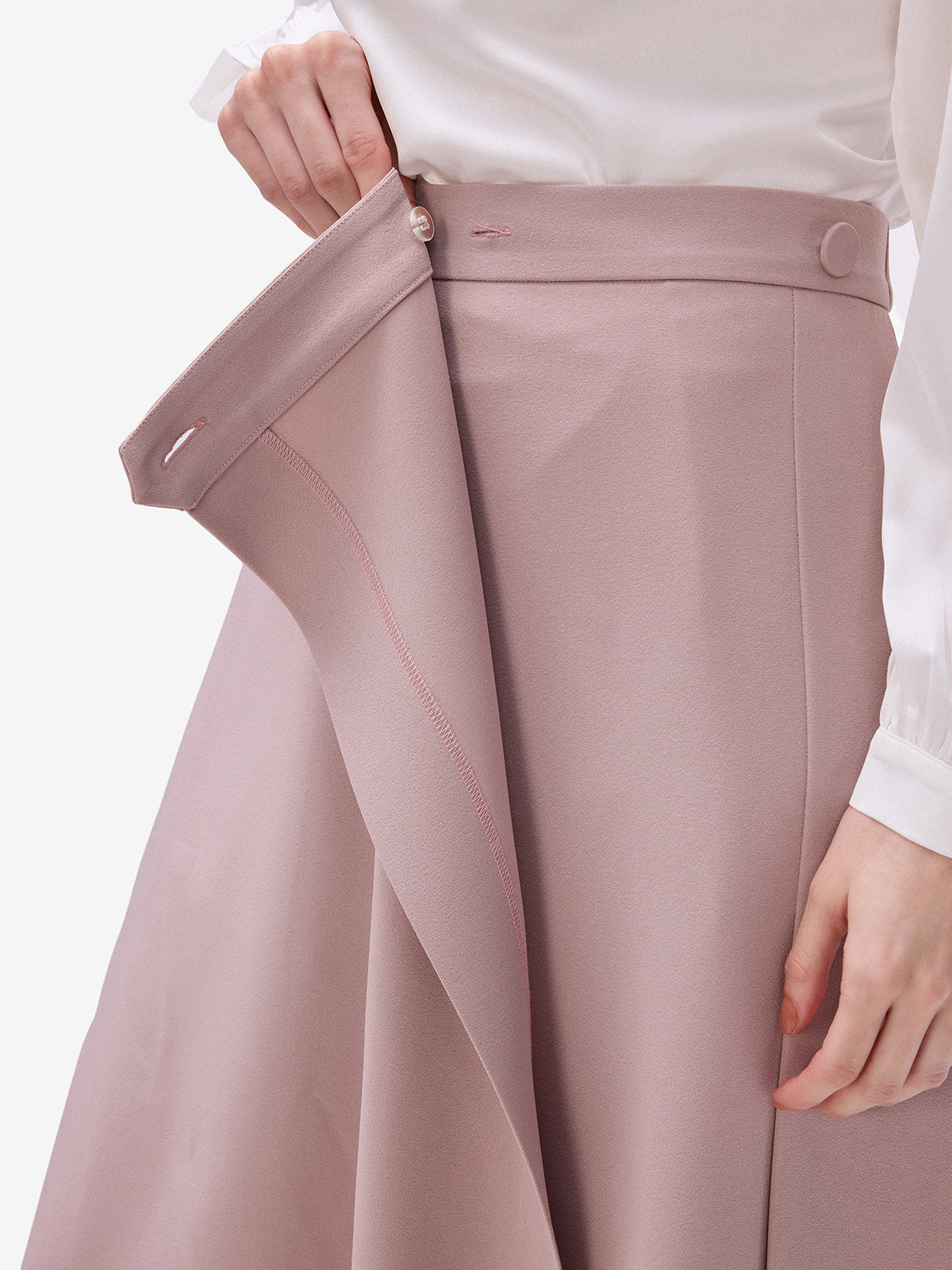 Dull Peach Overlap Skirt