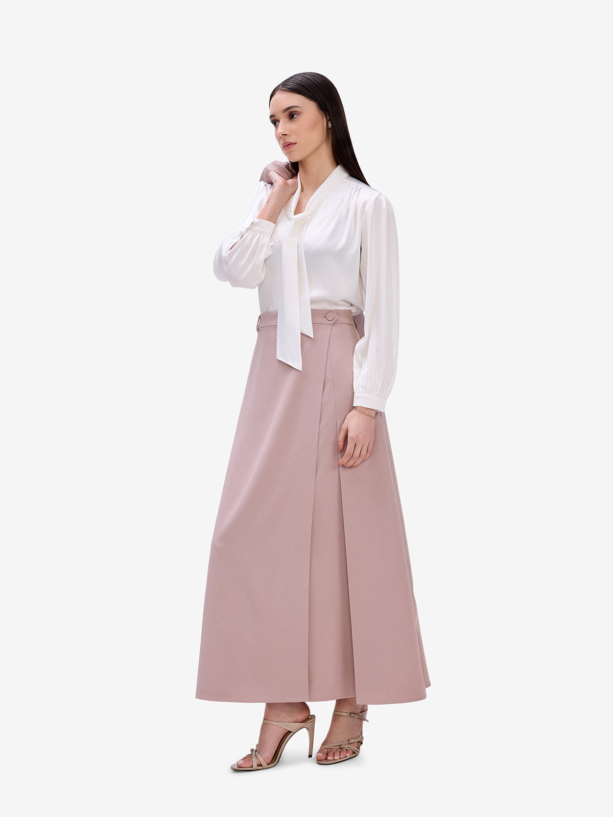 Dull Peach Overlap Skirt
