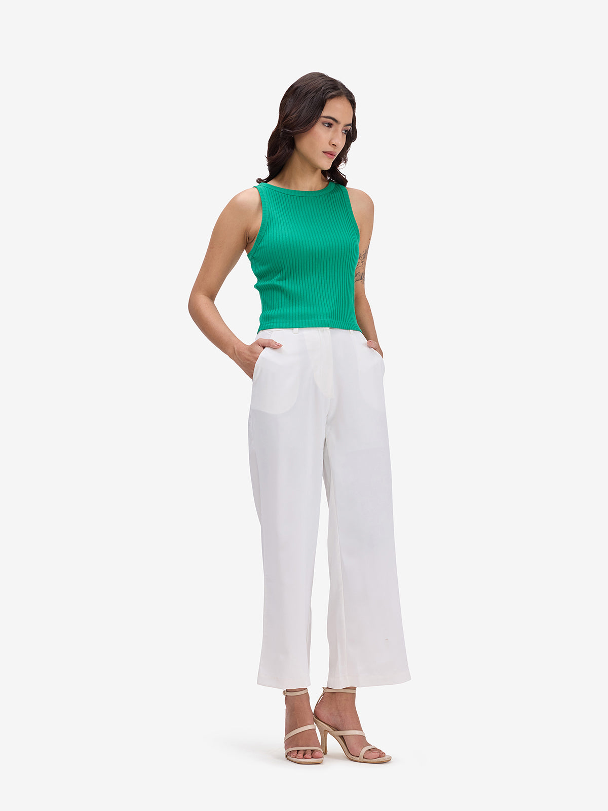 Cotton Sleeveless Crop Tank Top
