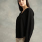 Black V-Neck Long Sleeves Top