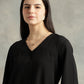 Black V-Neck Long Sleeves Top