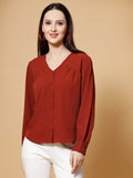 Rust V-Neck Top
