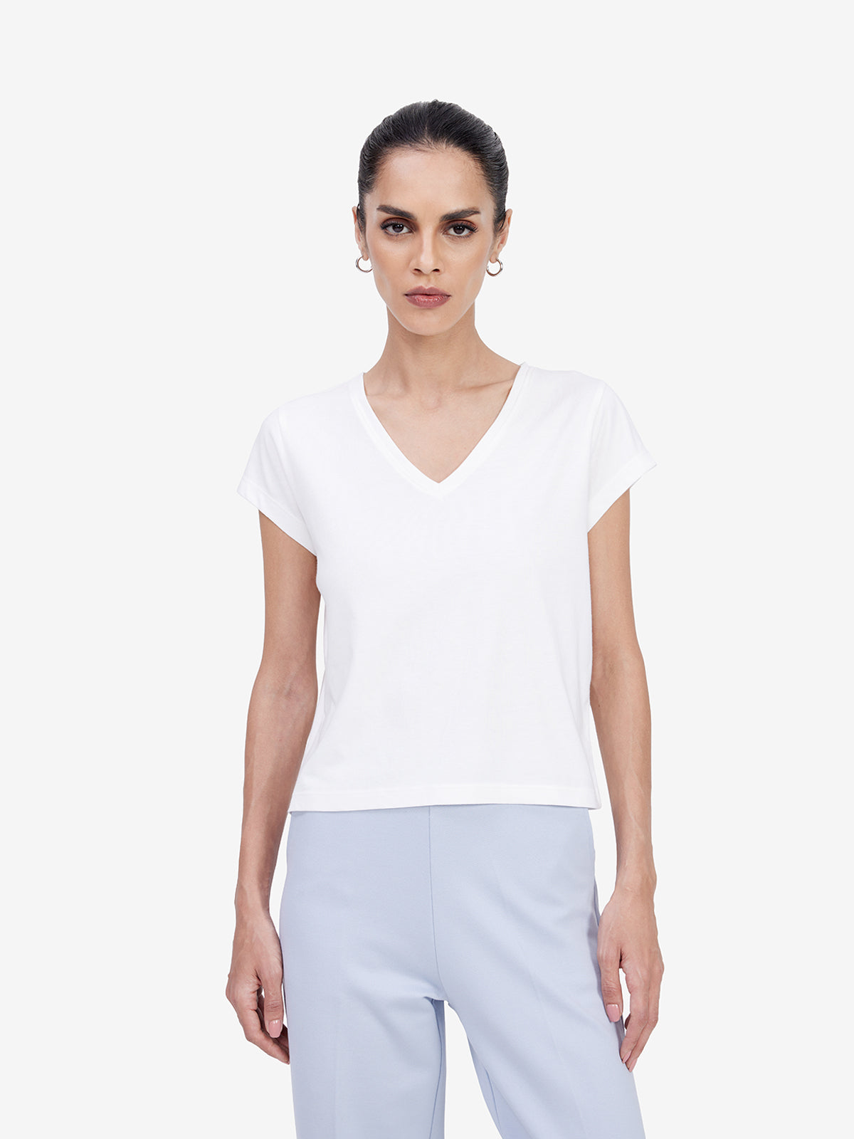 White V-Neck T-shirt