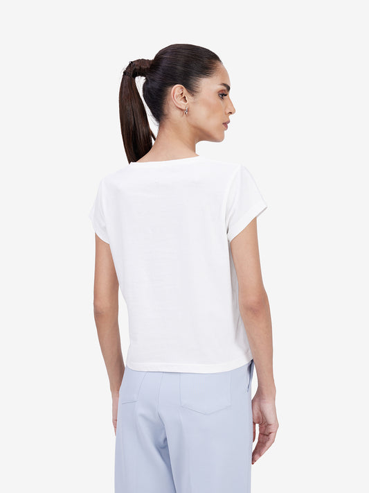 White V-Neck T-shirt