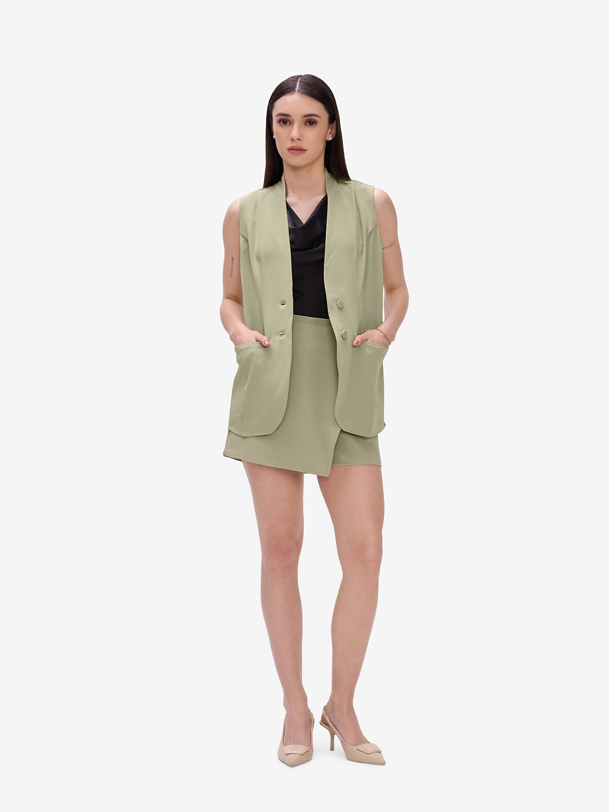 Olive Overlap Skorts