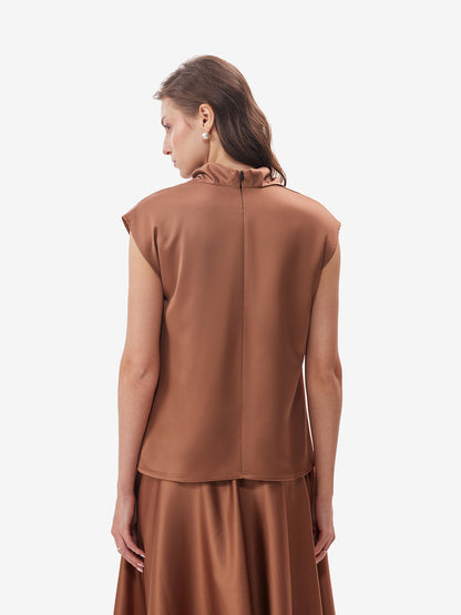 Luxe Satin Cowl Neck Top