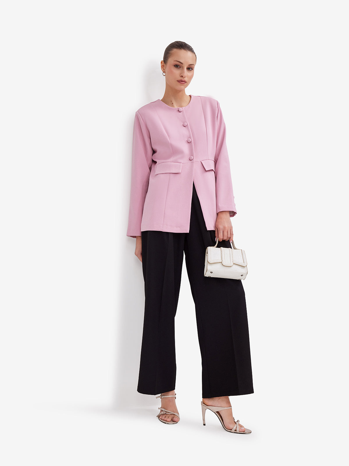 Blush Pink Tailored Blazer