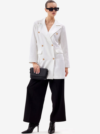 White double-breasted blazer