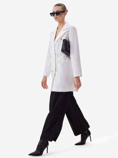 White double-breasted blazer