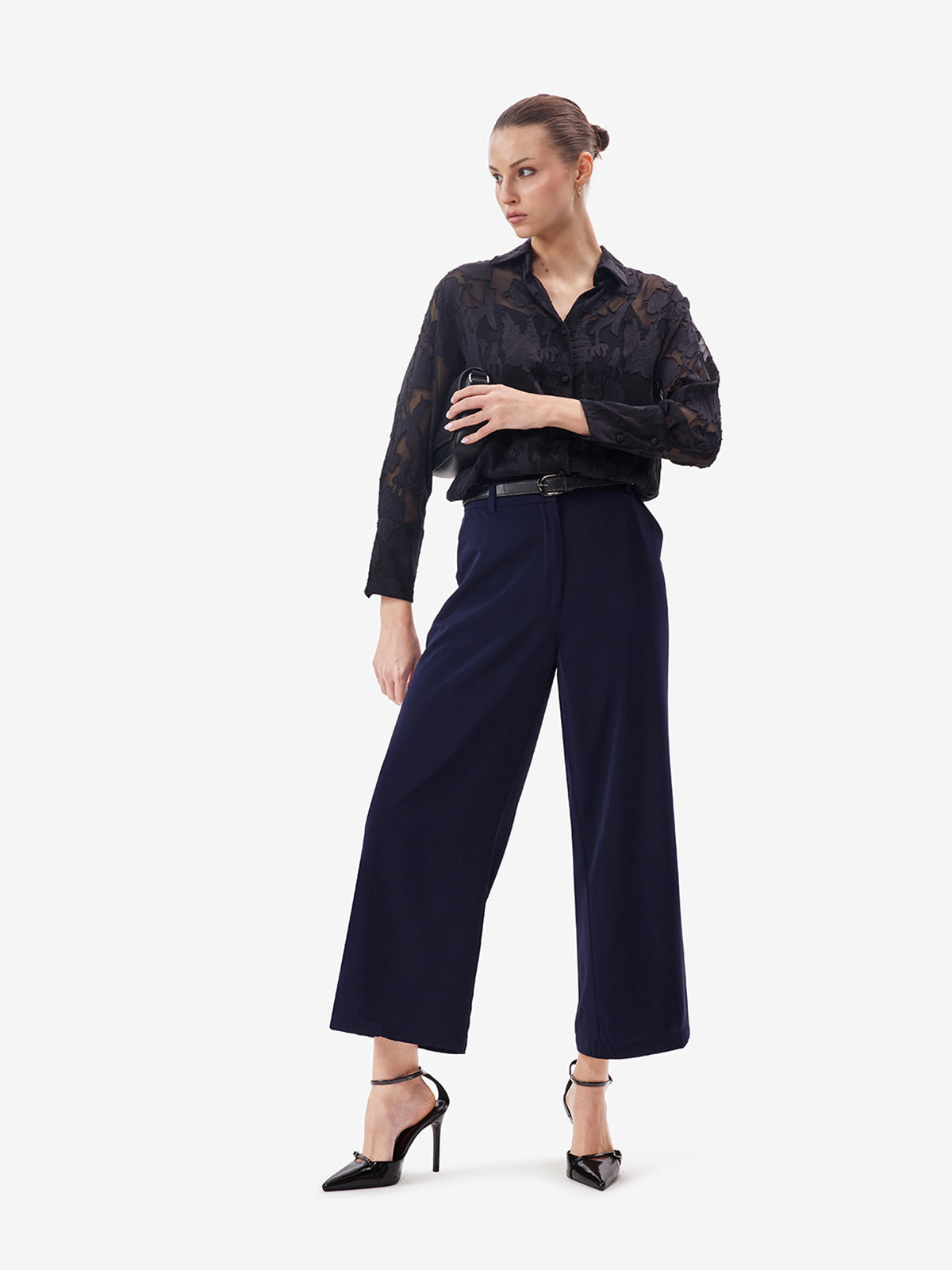 BreezeFlow Navy Wide Leg Pants