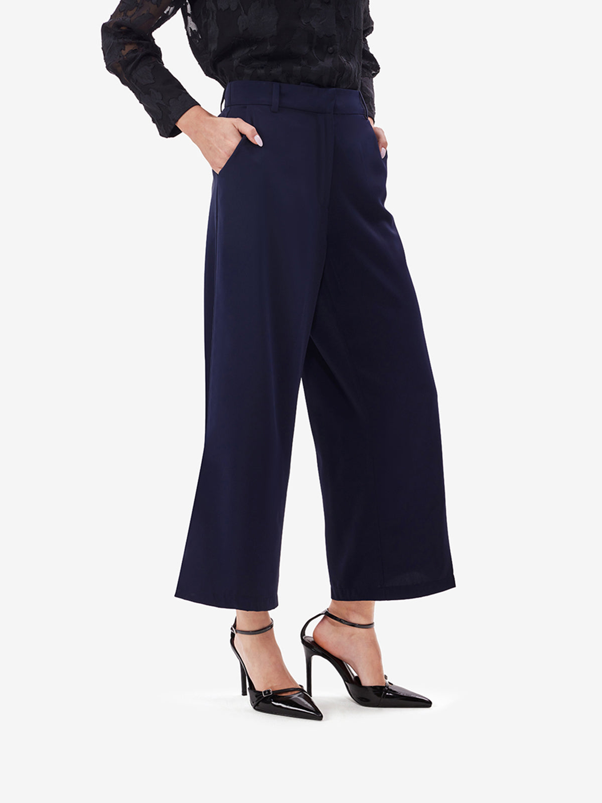BreezeFlow Navy Wide Leg Pants