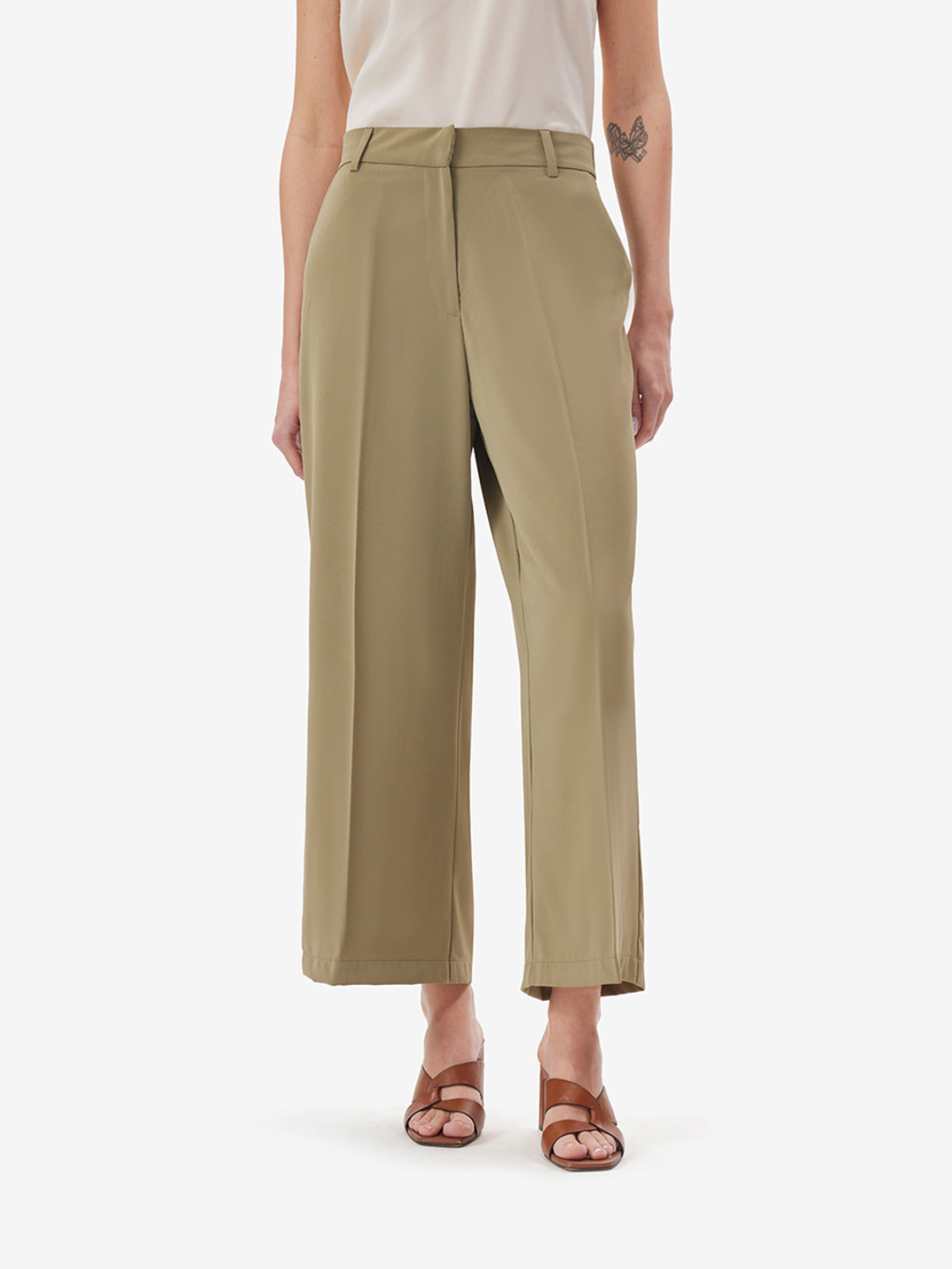 BreezeFlow Olive Wide Leg Pants