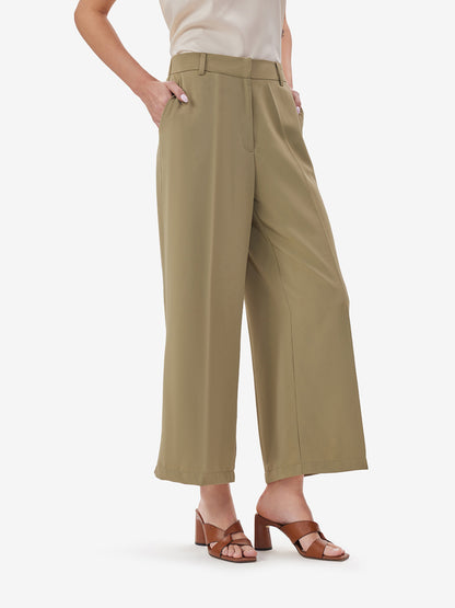 BreezeFlow Olive Wide Leg Pants