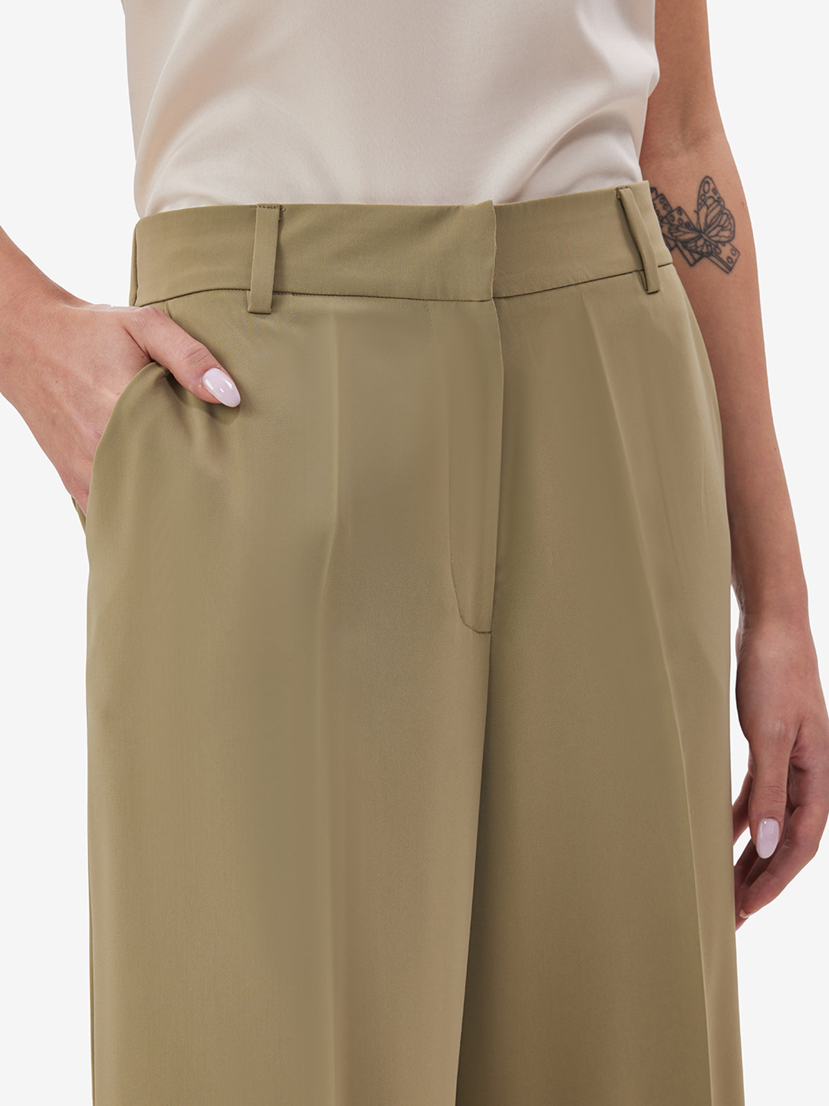 BreezeFlow Olive Wide Leg Pants
