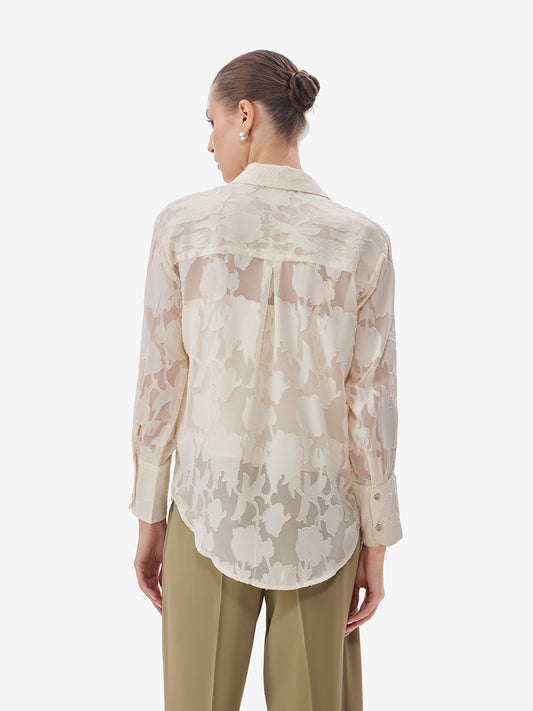 Off White Jacquard Shirt
