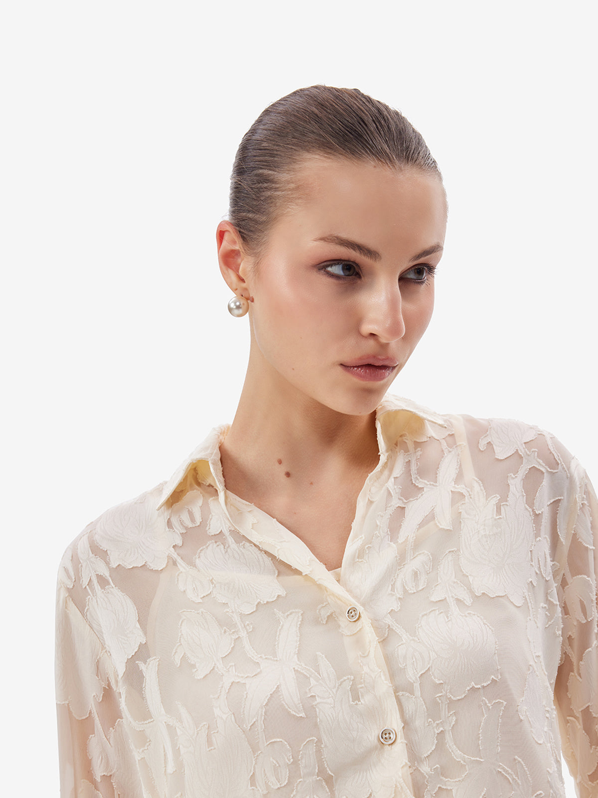 Off White Jacquard Shirt