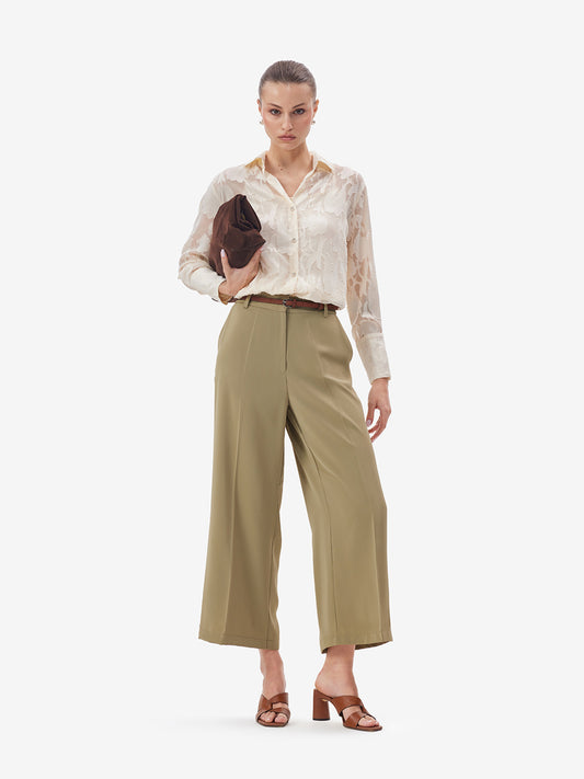 BreezeFlow Olive Wide Leg Pants