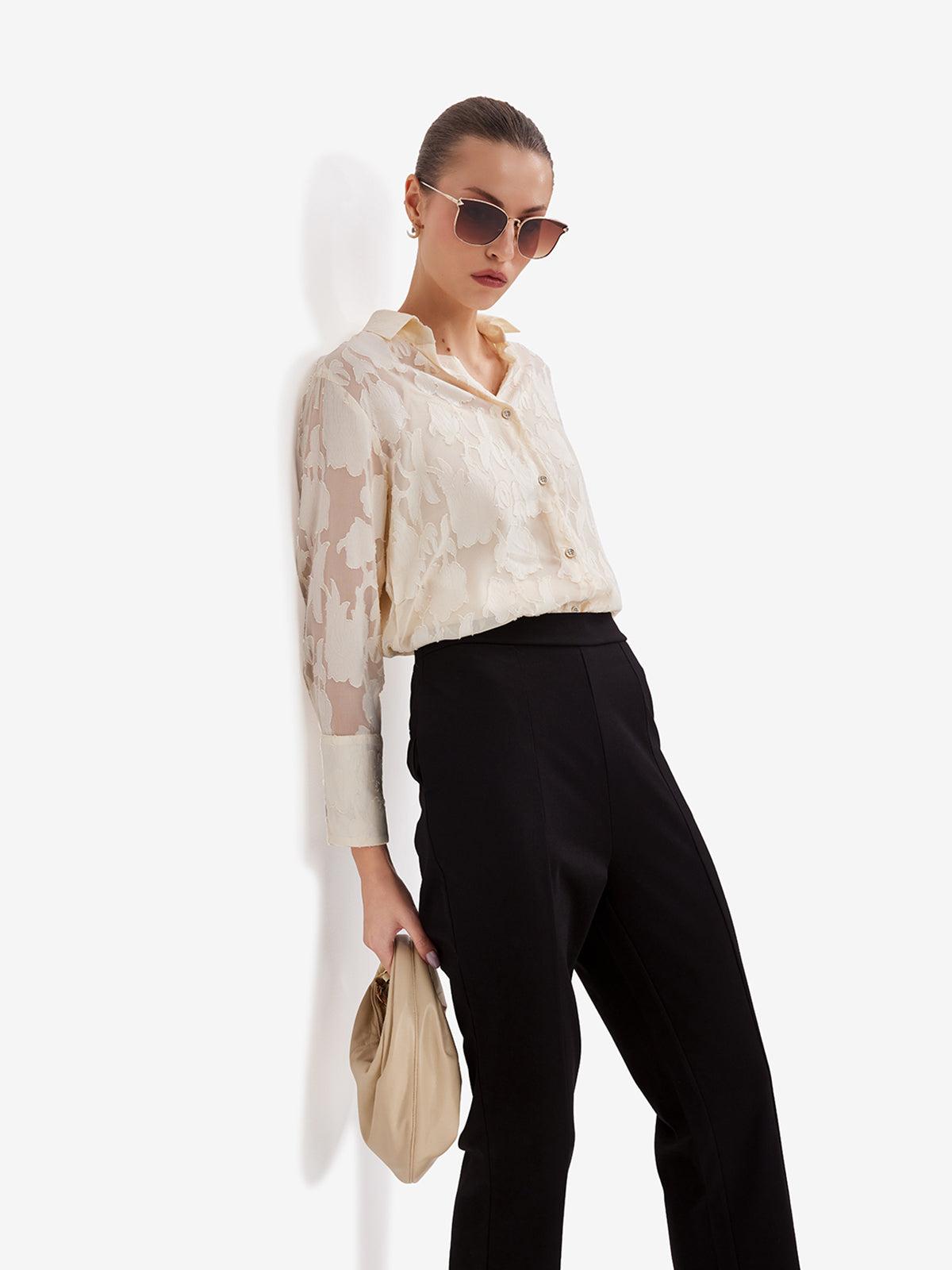 Off White Jacquard Shirt