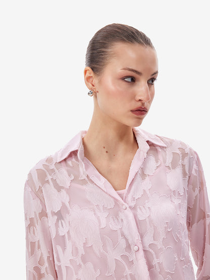 Pink Jacquard Shirt